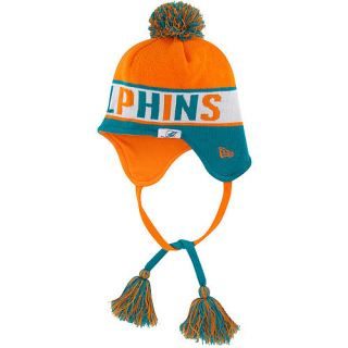 NEW ERA Mens Miami Dolphins Crayon Box Knit Hat, Orange