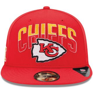 NEW ERA Mens Kansas City Chiefs Draft 59FIFTY Fitted Cap   Size 7.5, Red