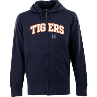 Antigua Mens Detroit Tigers Full Zip Hooded Applique Sweatshirt   Size