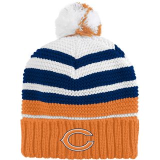 NFL Team Apparel Youth Chicago Bears Cuffed Pom Knit Girls Hat   Size Youth