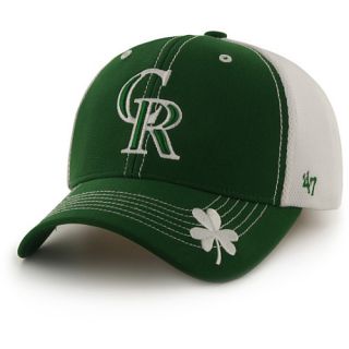 47 BRAND Mens Colorado Rockies St. Patty Flux Structured Cap, Kelly Green