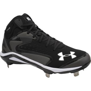 UNDER ARMOUR Mens Yard Mid Baseball Cleats   Size 11, Black/charcoal