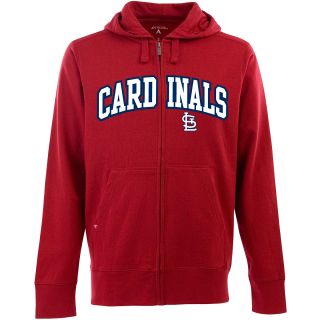 Antigua Mens St. Louis Cardinals Full Zip Hooded Applique Sweatshirt   Size