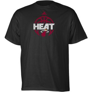 adidas Mens Miami Heat Total Game Short Sleeve T Shirt   Size Medium, Black