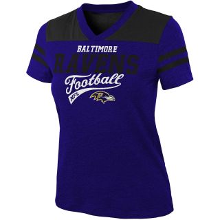 NFL Team Apparel Girls Baltimore Ravens Burn Out Jersey Short Sleeve T Shirt  
