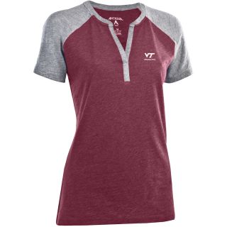 Antigua Womens Virginia Tech Hokies Shine 100% Cotton Washed Slub Jersey Tee  