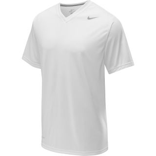 NIKE Mens Legend V Neck Short Sleeve T Shirt   Size Medium, White/silver