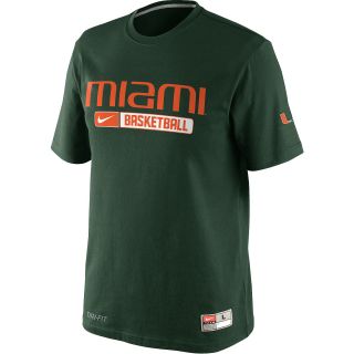 NIKE Mens Miami Hurricanes Team Issued Practice Short Sleeve T Shirt   Size