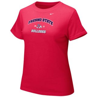 NIKE Womens Fresno State Bulldogs Arch Logo Short Sleeve T Shirt   Size