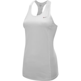 NIKE Womens Racer Tank   Size Large, White/red Bronze