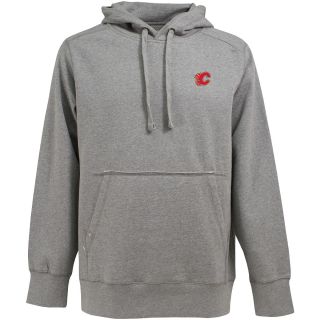 Antigua Mens Calgary Flames Signature Hooded Gray Pullover Sweatshirt   Size