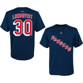 REEBOK Youth New York Rangers Henrik Lundqvist Team Color Short Sleeve T Shirt  