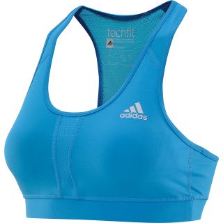 adidas Womens TechFit Molded Cup Sports Bra   Size Large, Solar Blue