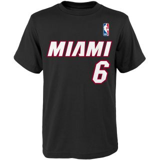 adidas Youth Miami Heat LeBron James Game Time Name And Number Short Sleeve T 