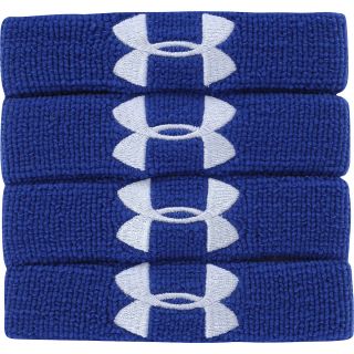 UNDER ARMOUR 1 Inch Performance Wristbands, 4 Pack, Royal