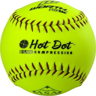 WORTH ASA Hot Dot 12 Slowpitch Softballs   6 Pack