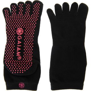 GAIAM No Slip Yoga Socks   Size S/m, Black/pink
