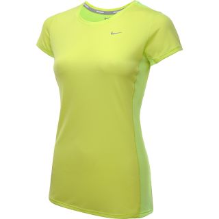NIKE Womens Challenger Short Sleeve Running T Shirt   Size Xl, Volt/silver
