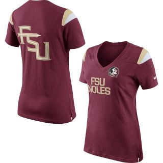 NIKE Womens Florida State Seminoles V Neck Fan Top   Size XS/Extra Small,
