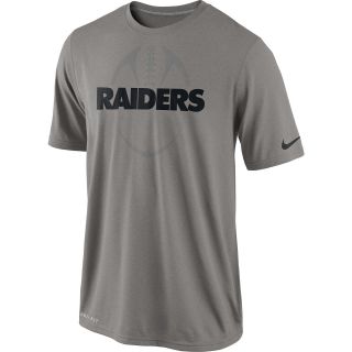 NIKE Mens Oakland Raiders Legend Football Icon T Shirt   Size Small, Grey