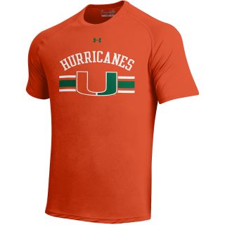 UNDER ARMOUR Mens Miami Hurricanes Tech Short Sleeve T Shirt   Size Large,