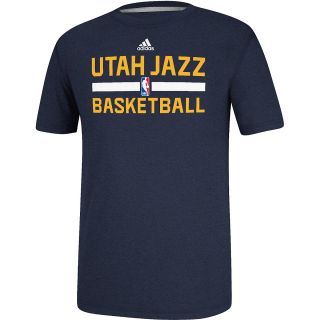 adidas Mens Utah Jazz Practice ClimaLite Short Sleeve T Shirt   Size Small,