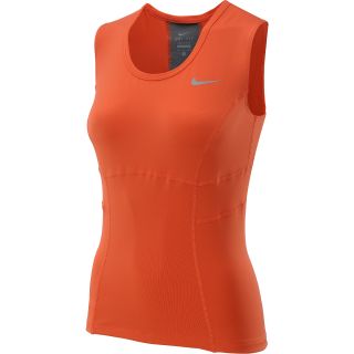 NIKE Womens Power Tennis Tank   Size Large, Turf Orange/grey