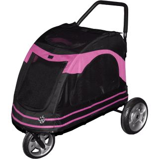 Pet Gear Roadster Pet Stroller, Black/pink (PG8600BPK)