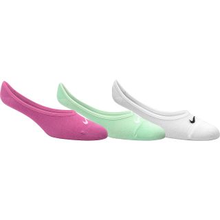 NIKE Womens Footie Training Socks   3 Pack   Size Medium, Pink/green