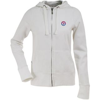 Antigua Womens Texas Rangers Signature Hooded White Full Zip Sweatshirt   Size