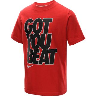 NIKE Boys Got You Beat Short Sleeve T Shirt   Size Small, Gym Red/grey