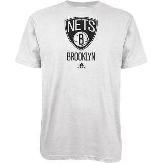 adidas Mens Brooklyn Nets Full Primary Logo Short Sleeve T Shirt   Size Large,