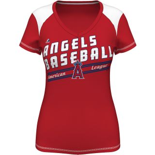 MAJESTIC ATHLETIC Womens Los Angeles Angels of Anahem Superior Speed V Neck T 