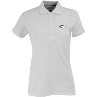 Antigua Womens Denver Broncos Spark 100% Cotton Washed Jersey 6 Button White