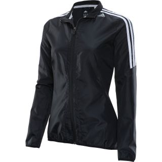 adidas Womens Response Full Zip Wind Running Jacket   Size Medium, Black/white