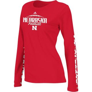 adidas Womens Nebraska Cornhuskers Long Sleeve Stenciled T Shirt   Size Large,