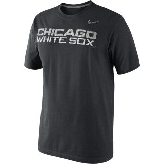 NIKE Mens Chicago White Sox Tri Blend Wordmark Logo T Shirt   Size Small,