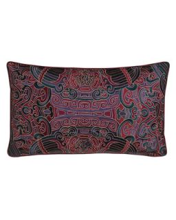 Oblong Embroidered Pillow, 12 x 20