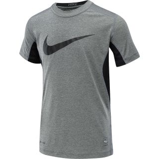 NIKE Boys Pro Combat Core Fitted Short Sleeve T Shirt   Size Medium, Carbon