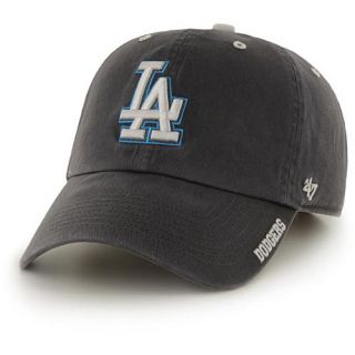 47 BRAND Mens Los Angeles Dodgers Charcoal Ice Clean Up Adjustable Cap   Size