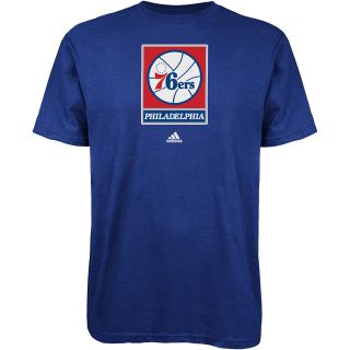 adidas Mens Philadelphia 76ers Full Primary Logo Short Sleeve T Shirt   Size