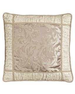 Leaf Pillow with Ruched Lace Frame & Cording, 20Sq.