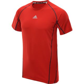 adidas Mens TechFit Fitted Short Sleeve T Shirt   Size 2xl, Lt.scarlet