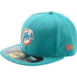 NEW ERA Mens Miami Dolphins Official On Field 59FIFTY Fitted Cap   Size 7.125,