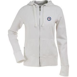 Antigua Womens Winnipeg Jets Signature Hooded White Full Zip Sweatshirt   Size