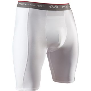 McDavid Adult Compression Double Layer Short with Flex Cup   Size Small, White