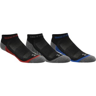 UNDER ARMOUR Beyond No Show Socks   3 Pack   Size Medium, Black/red