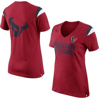 NIKE Womens Houston Texans Fan Top V Neck Short Sleeve T Shirt   Size Xl,