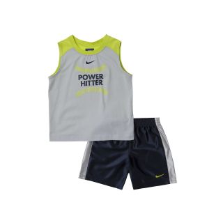Nike Power Hitter Tank and Shorts Set   Boys 12m 24m, Grey, Grey, Boys