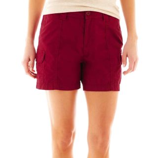 St. Johns Bay Utility Cargo Shorts, Red, Womens